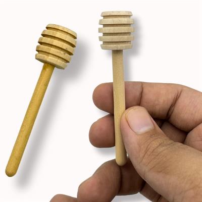 WOODEN HONEY SPOON DIPPER - WOODEN HONEY STICK - DIP DRIZZLER - 7.6 CM - 1 PCS HONEY DIPPER