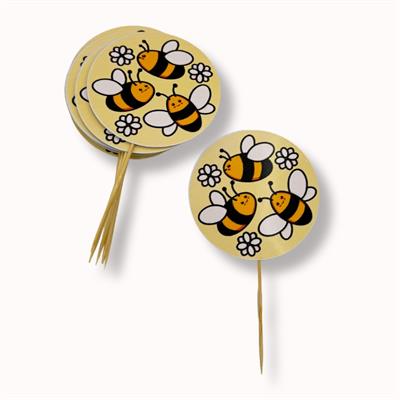 HONEYBEE THEME CUPCAKE TOPPERS - PACK OF 10 - HONEY BEE CUPCAKE TOPPERS - BIRTHDAY DECORATION - CUPCAKE DECORATION - CAKE DECORATION