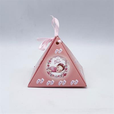 ITS A GIRL PYRAMID DESIGN BOXES PACK OF 50 BOXES ( DIY BOXES )