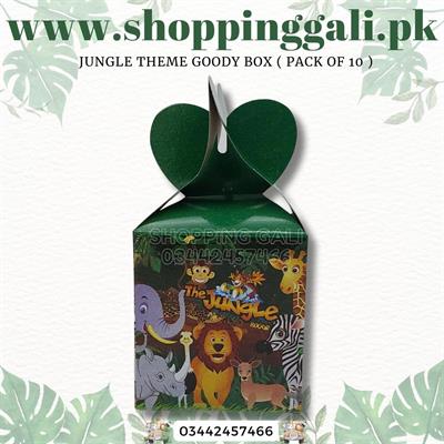 JUNGLE PARTY MEDIUM SIZE GOODY BOX ( PACK OF 10 GIFT BOXES )