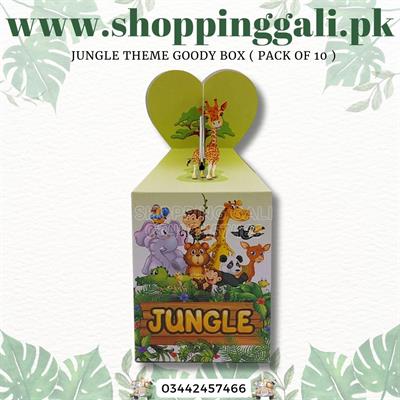 JUNGLE PARTY GOODY BOX LIGHT GREEN ( PACK OF 10 GIFT BOXES )