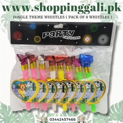 JUNGLE PARTY WHISTLES ( PACK OF 8 JUNGLE PARTY WHISTLES )