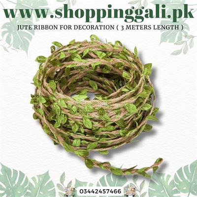 JUTE RIBBON WITH ARTIFICIAL LEAVES BAIL