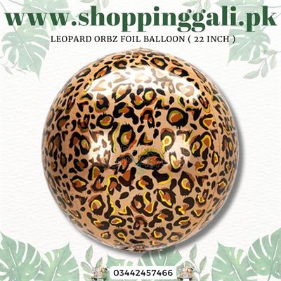 LEOPARD DESIGN ORBZ FOIL BALLOON FULL ROUND FOIL BALLOON ( 22 INCH IN SIZE )