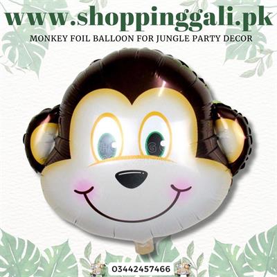 MONKEY FOIL BALLOON FOR JUNGLE PARTY DECORATION ( 14 INCH IN SIZE )