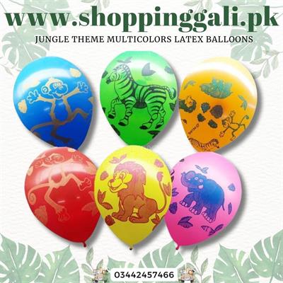 JUNGLE THEME LATEX BALLOONS IN MULTICOLOR ( PACK OF 50 BALLOONS )