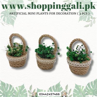 ARTIFICIAL PLANTS FOR DECORATIONS ( PACK OF 3 MINI PLANTS )