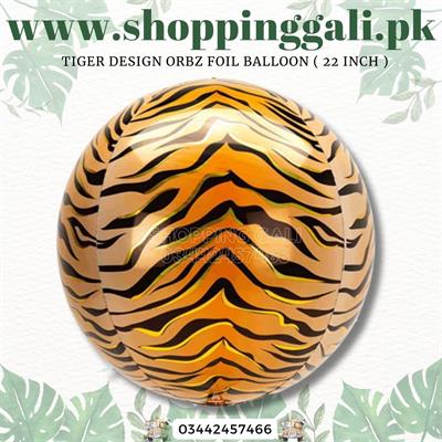 TIGER DESIGN ORBZ FOIL BALLOON FULL ROUND FOIL BALLOON ( 22 INCH IN SIZE )