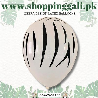 ZEBRA DESIGN LATEX BALLOONS ( PACK OF 25 BALLOONS )