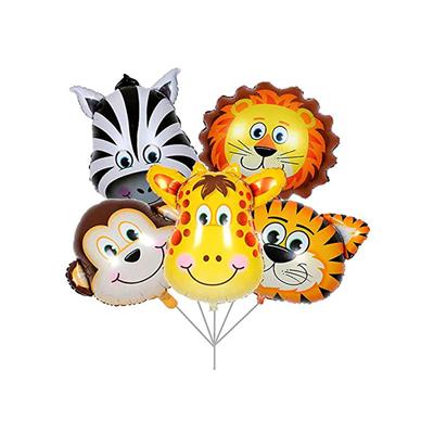 Jungle Theme Foil Balloon Set - 18 Inches - Foil Balloons - Multi Colors - Unisex - Pack Of 5 Foil Balloons