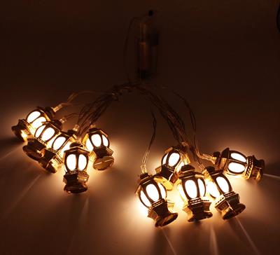 GOLDEN LAMP DESIGN FAIRY LIGHT WARM COLOR BATTERY OPERATED 10 LAMP SHAPE FAIRY LIGHTS