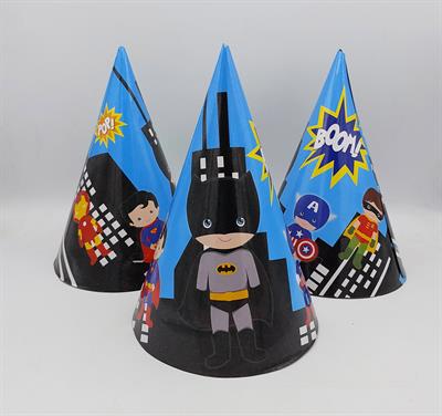 AVENGERS LEGO THEME BIRTHDAY PARTY CAPS ( PACK OF 10 PARTY CAPS )