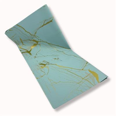 LIGHT BLUE GOLDEN SHEET DESIGN BOUQUET SHEET PACK OF 20 SHEETS ( 22.5 INCH X 22.5 INCH )