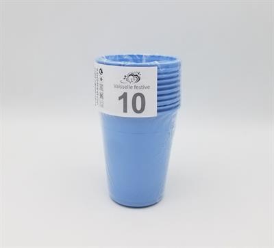 LIGHT BLUE COLOR PLASTIC PARTY CUPS 250 ML CUPS ( PACK OF 10 CUPS )