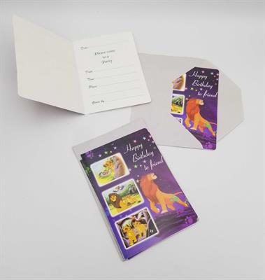 Lion King Invitation Cards - 5 Inch By 4 Inch - Invitation Cards - Purple Color - Pack Of 5