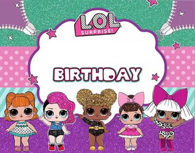 LOL SURPRISE BIRTHDAY PARTY BANNER ( 36 INCHES X 24 INCHES )