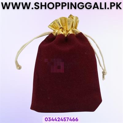 BIDH BAG MAROON POUCH NIKKAH BIDH BAG - 50 PCS - NIKKAH DECORATION ITEMS