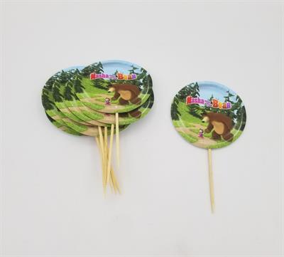 MASHA AND THE BEAR CUPCAKE TOPPERS ( PACK OF 10 CUPCAKE TOPPERS )