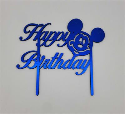 MICKEY MOUSE CAKE TOPPERS - MICKEY MOUSE THEME TOPPERS - MICKEY MOUSE TOPPERS - ACRYLIC CAKE TOPPER - BIRTHDAY PARTY CAKE DECORATION