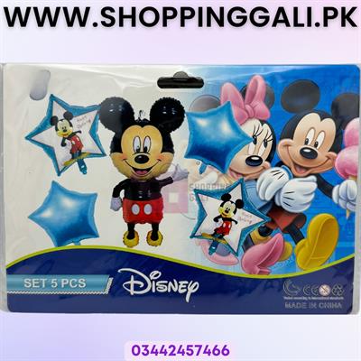 MICKEY MOUSE THEME FOIL BALLOON SET BLUE STARS - PACK OF 5 FOIL BALLOONS - MICKEY MOUSE FOIL BALLOONS