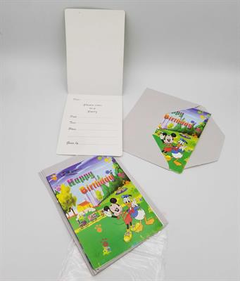 MICKEY MOUSE INVITATION CARDS DONALD DUCK INVITATION CARDS - HAPPY BIRTHDAY INVITATION CARDS ( PACK OF 5 )