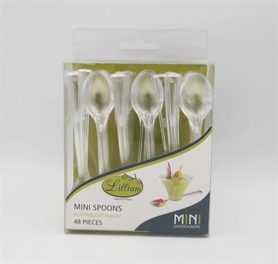 MINI TRANSPARENT SPOONS FOR DESERTS ( PACK OF 48 SPOONS )