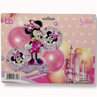 SELF STANDING MINNIE MOUSE FOIL BALLOONS ( PACK OF 5 FOIL BALLOONS )