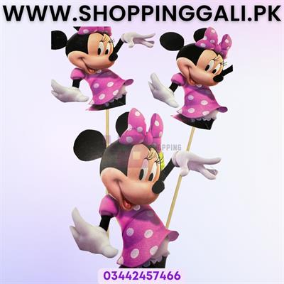 MINNIE MOUSE THEME CAKE TOPPERS - PACK OF 3 CAKE TOPPERS -  MINNIE MOUSE CAKE TOPPERS