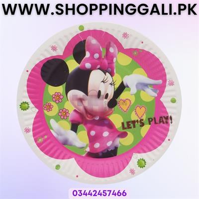 MINNIE MOUSE PAPER PLATES - PACK OF 10 PAPER PLATES - MINNIE MOUSE THEME