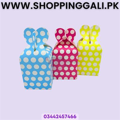Multicolors Polka Dot Goody Box - 7 Inch By 4 Inch - Multi Color - Pack Of 11 Goody Boxes
