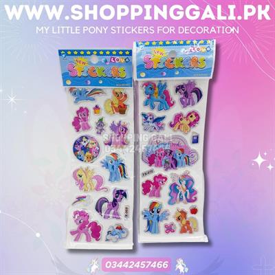 MY LITTLE PONY STICKERS PACK FOR NOTEBOOK DIARY DECORATIONS ( PACK OF 4 STICKERS )