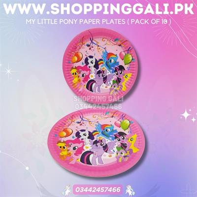 MY LITTLE PONY PAPER PLATES ( PACK OF 10 PAPER PLATES )