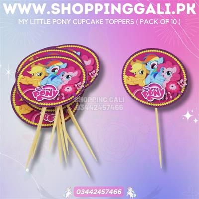 MY LITTLE PONY THEME CUPCAKE TOPPER - PACK OF 10 CUPCAKE TOPPERS - MY LITTLE PONY CUPCAKE TOPPERS