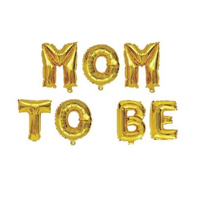 MOM TO BE FOIL BALLOONS IN GOLDEN COLOR ( 16 INCH ALPHABETS SIZE )