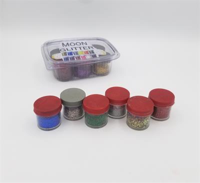 Glitter Bottles - 1 Inch Bottle Size - Multicolors Glitters - Pack Of 6
