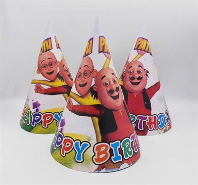 MOTU PATLU BIRTHDAY PARTY CAPS ( PACK OF 10 BIRTHDAY CAPS )