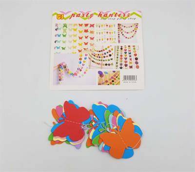 Multi Colors Butterfly Garland - 2 Inch Circle Garland - Multi Color