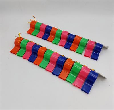 PARTY FAVORS WHISTLES IN MULTICOLORS ( PACK OF 24 WHISTLES )