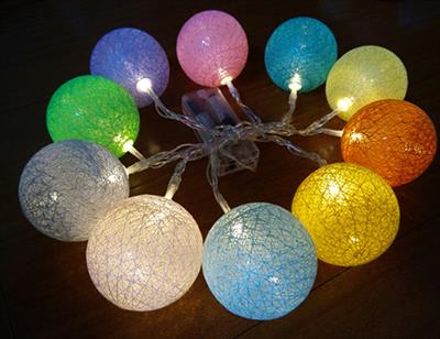 MULTICOLORS LED BALLS FAIRY LIGHT BATTERY OPERATED ( 10 LED BALLS )