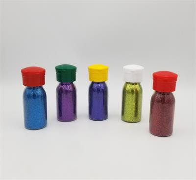 MULTICOLORS GLITTER BOTTLES ( PACK OF 5 GLITTER BOTTLES )