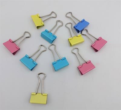 MULTICOLORS 2 INCH SIZE BINDER CLIPS ( PACK OF 10 )