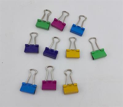 MULTICOLORS 1 INCH SIZE BINDER CLIPS ( PACK OF 10 )