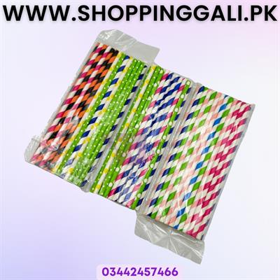 MULTICOLORS PARTY DECORATION PAPER STRAWS ( PACK OF 25 PAPER STRAWS )