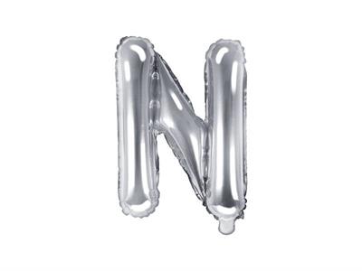 N ALPHABETS SILVER FOIL BALLOON ( 16 INCH SIZE ALPHABETS )