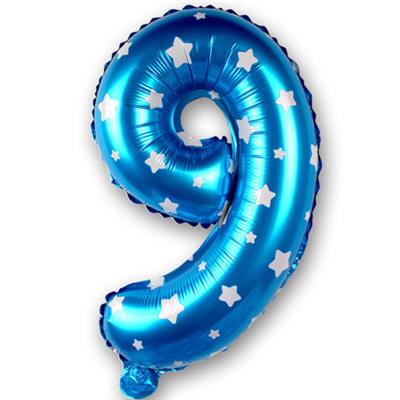 9 NUMBER FOIL BALLOON IN BLUE COLOR ( 16 INCH IN SIZE )