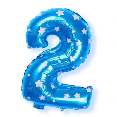 2 NUMBER FOIL BALLOON IN BLUE COLOR ( 16 INCH IN SIZE )