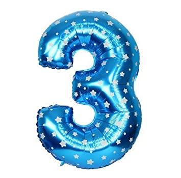 3 NUMBER FOIL BALLOON IN BLUE COLOR ( 16 INCH IN SIZE )