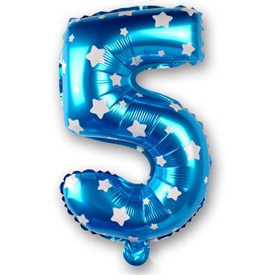 5 NUMBER FOIL BALLOON IN BLUE COLOR ( 16 INCH IN SIZE )