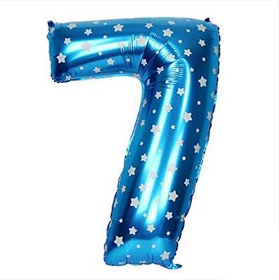 7 NUMBER FOIL BALLOON IN BLUE COLOR ( 16 INCH IN SIZE )