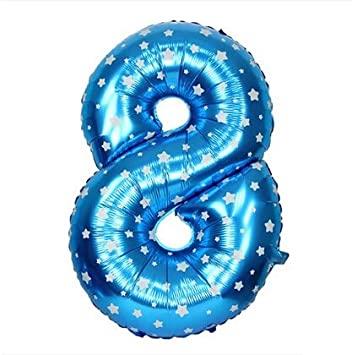 8 NUMBER FOIL BALLOON IN BLUE COLOR ( 16 INCH IN SIZE )